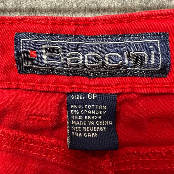 Baccini Red Jeans Bootcut Embellished Pockets Size 6P‎ Petite Y2K Denim - Image 7