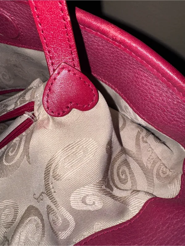 Brighton Red Heart Print Fabric Shoulder Bag - Image 8