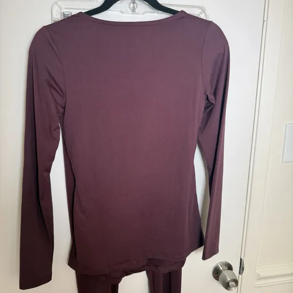 Kindred Bravely Women's Maternity XS Maternity L/S Top and Leggings Set Wine - Image 3