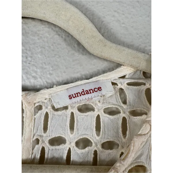 Sundance Cream Lace Shift Mini Dress Womens XL Summer Casual Boho Beachy - Image 9