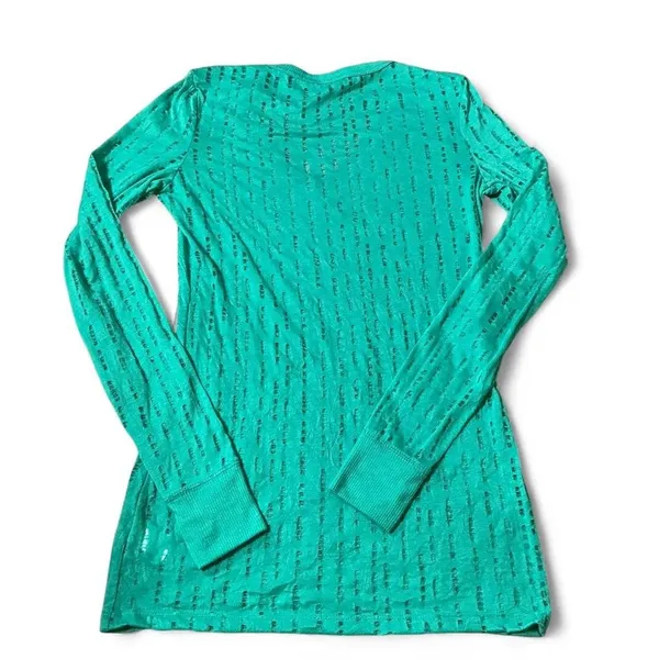BKE Stripe Cutout Long Sleeve V Neck Top Women's Size M Grunge‎ - Image 2
