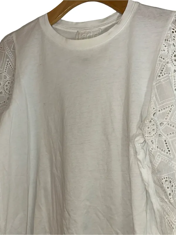 Johnny Was Jade Women’s Size S White Eyelet Puff Long Sleeve Nora Blouse Top - Image 7