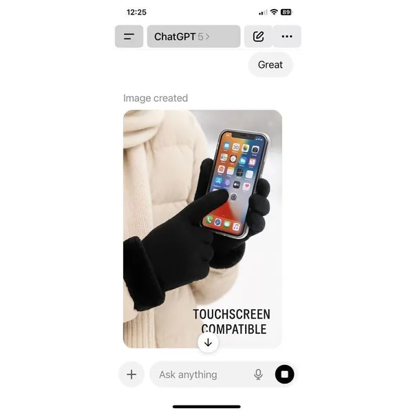 Women’s Black Thermal Winter Gloves Faux Fur Cuff Touchscreen Compatible - Image 4