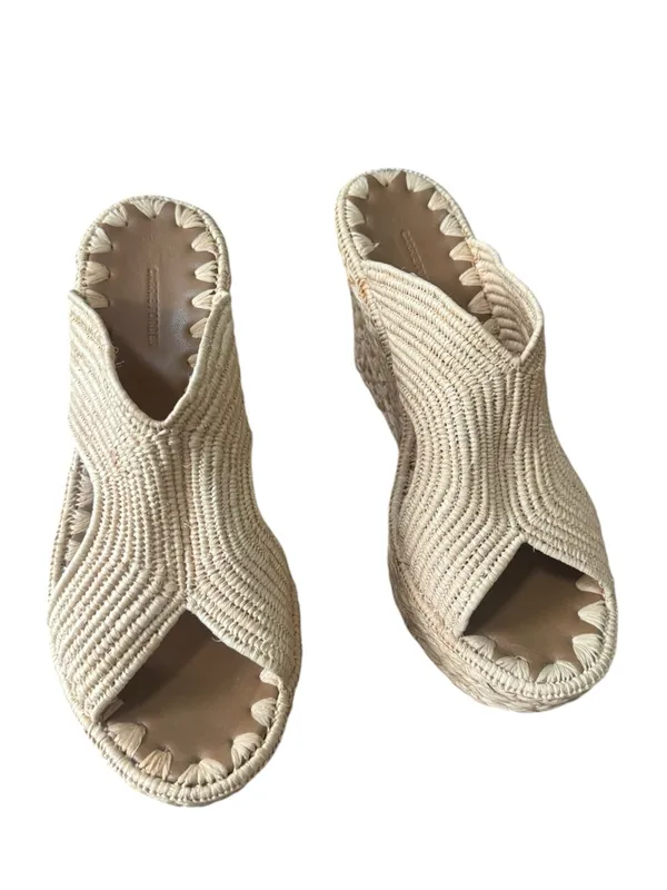 Carrie Forbes Lina Cutout Slide Wedge sandals in natural 39 NWOT - Image 3