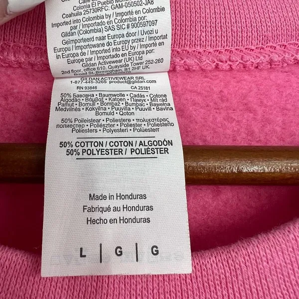Gildan Daytona Beach Florida pink pullover long sleeve sweatshirt size large - Image 7