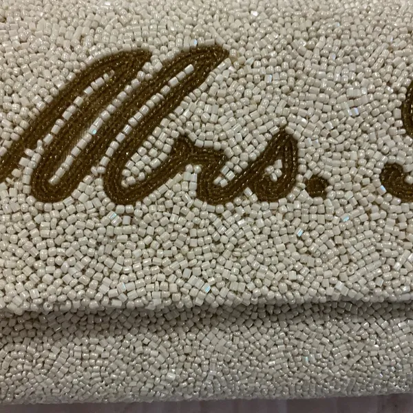 PRETTY ROBES Custom Hand Beaded Clutch Bridal Wedding Bride Bag - Image 6