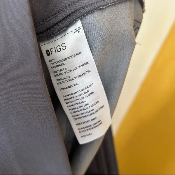 Figs Zamora Joggers Scrub Pants Technical Collection‎ Gray Teal Drawstring XLP - Image 6