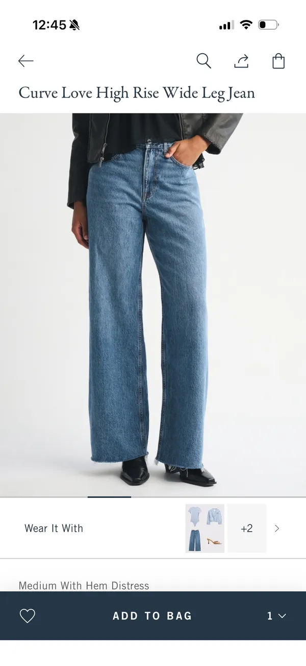 Abercrombie Curve Love Wide Leg Jeans - Image 2