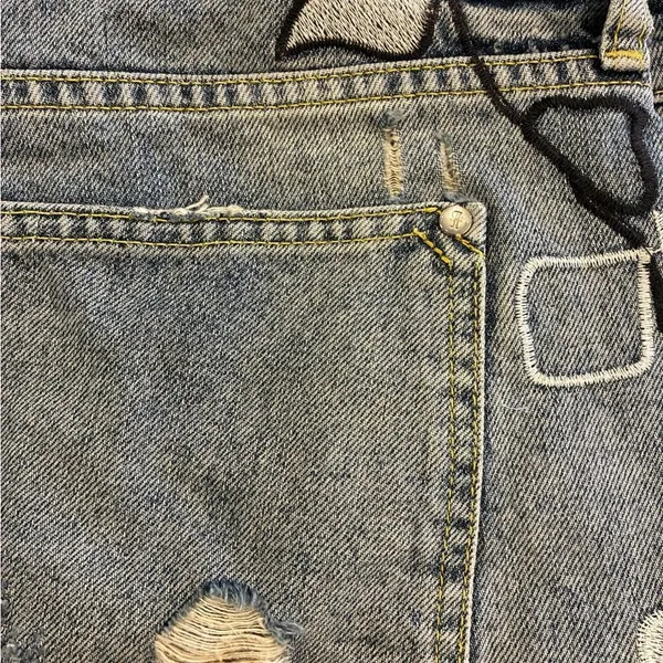 Pilcro Blue Floral Jean Shorts - Image 6