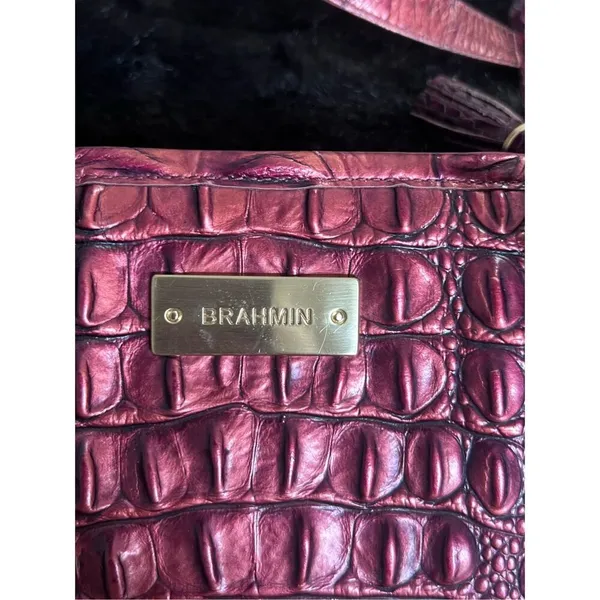 BRAHMIN RUBY MEDIUM ASHER SHOULDER BAG PURSE EMBER METALLIC TOTE - Image 10