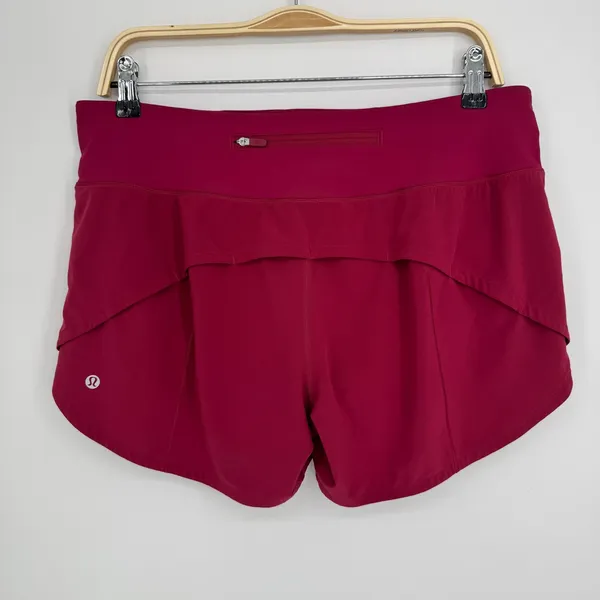 Lululemon Speed Up Mid-Rise Lined Short 4" Size 10 Pomegranate Silver Reflective - Image 7