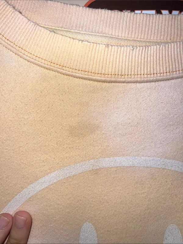 American Eagle Outfitters Pale Yellow Tie dye Smiley Crewneck Sweatshirt - Image 3