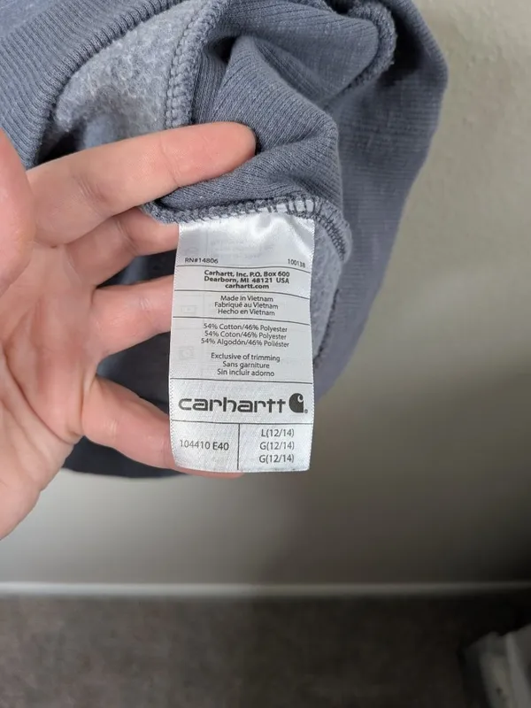 Carhartt L Women's Relaxed Fit Midweight Crewneck Block Logo Sleeve Sweater - Image 5