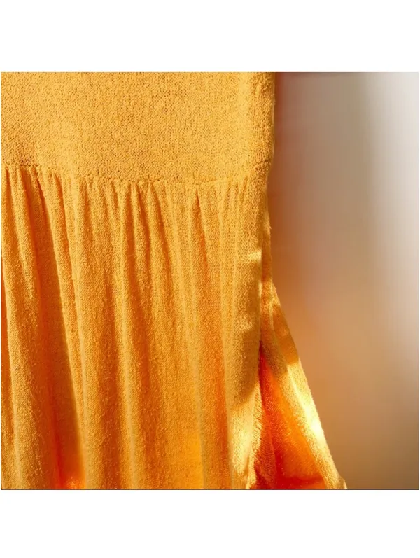 Free People Beach | Myla Babydoll Knit Orange Dress - Image 5