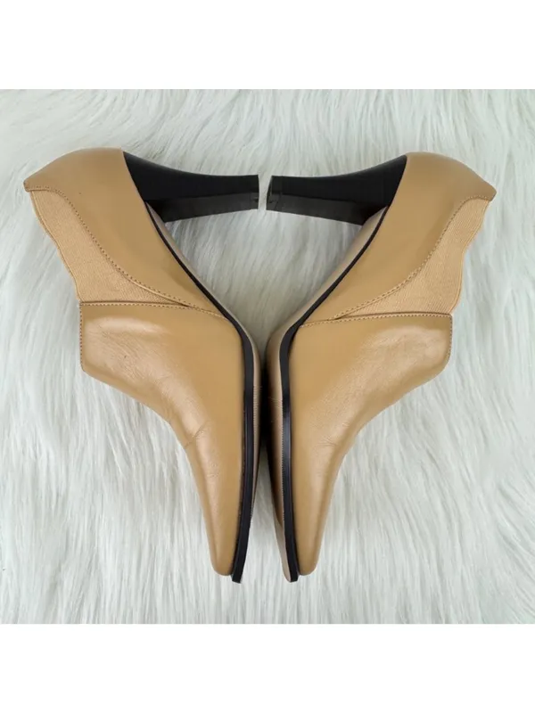 Coup d’Etat Studio Tan Leather Ankle Booties Square Toe Heel Shoes Boot Sz US 7M - Image 7