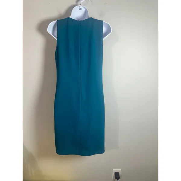 Vince Womens Teal Blue Sleeveless Shift Mini Dress Size 2‎ V1588-90389 - Image 6