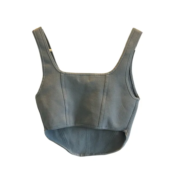 Aritzia Babaton blue sculpt knit bustier tank top medium - Image 3