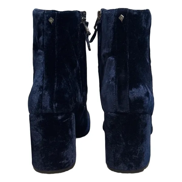 Sam Edelman Tinsley Navy Blue Velvet Block Heel Ankle Booties Sz 11 M Whimsigoth - Image 5