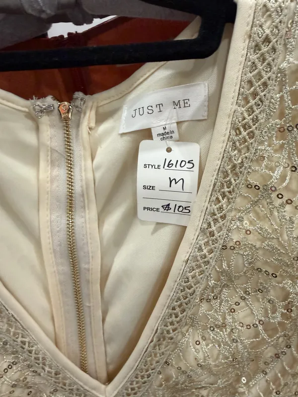 Women’s gold elegant just me dress - Image 4