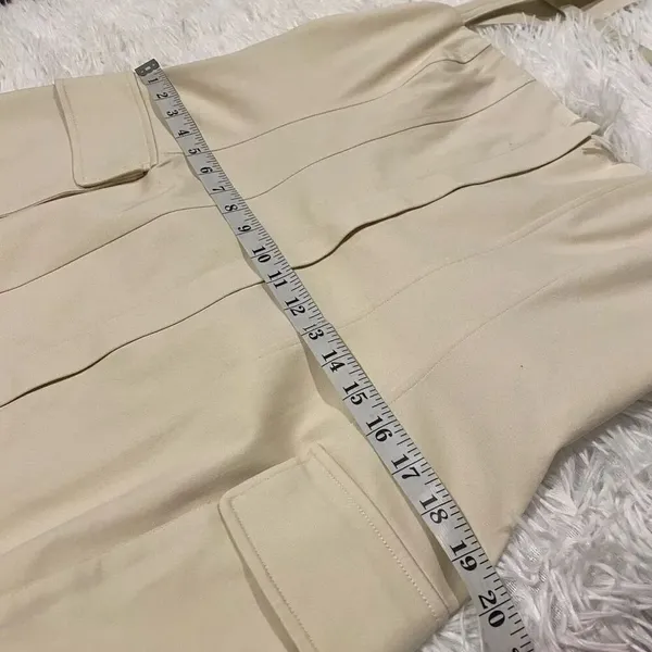 L’academie Ashleigh Stretch Cotton Cargo Mini Dress in Khaki Beige XL - Image 6