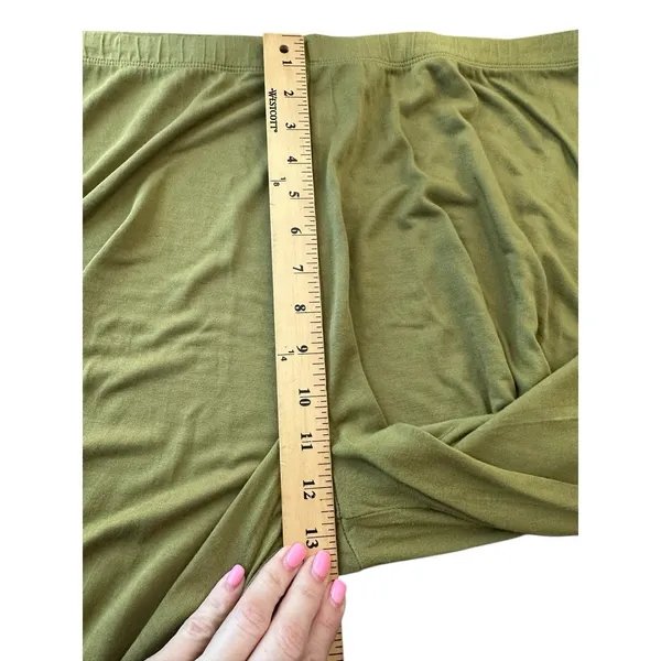 Gudrun Sjoden Green Stretchy‎ Crop Wide Leg Pants XL Modal Boho Lagenlook #W1-9 - Image 5