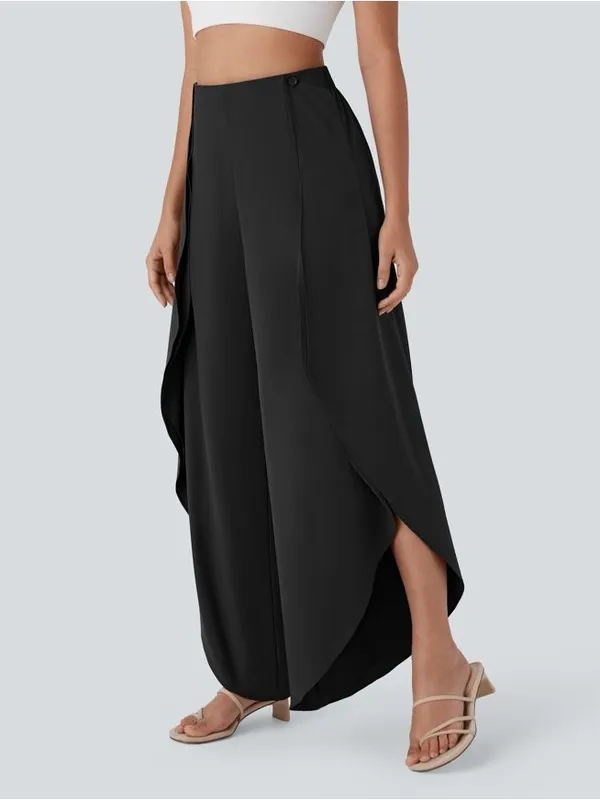 Halara Breezeful High Waisted Flowy Pants XS Black Wide Leg Quick Dry Pockets - Image 3