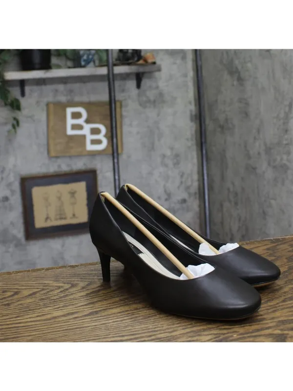 NWT Franco Sarto Womens Kamari Pump Low Heel J8421L1 Black Leather 7.5M - Image 10