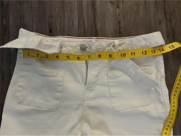 Y2K Tommy Hilfiger High Rise White Denim Shorts SZ 12 - Image 4