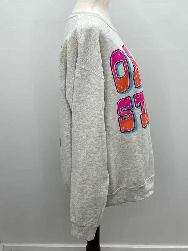 Jerzees Oklahoma State OSU Cowboy Boot Sunflower Western Women’s Sweatshirt Medium - Image 6