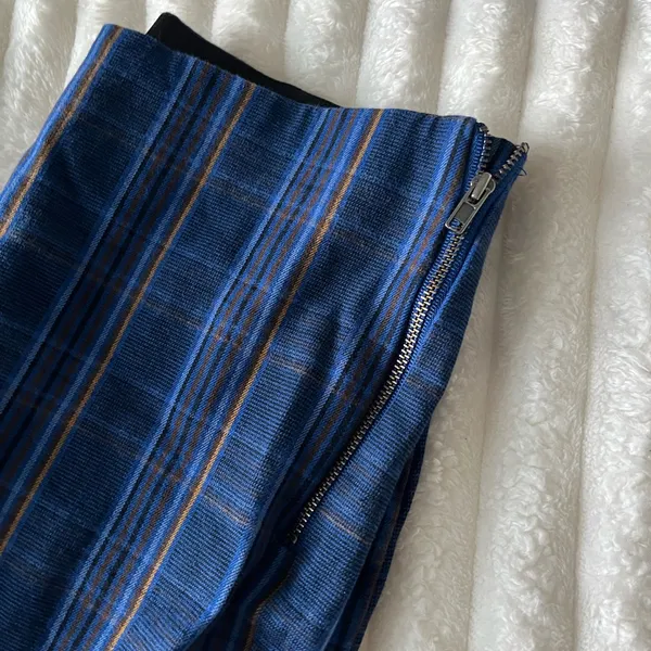 a new day Blue Plaid Women's Straight Leg Pants - Image 3