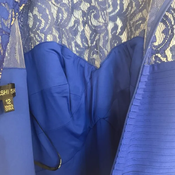 Tadashi Shoji Dress Sz 12 Blue Floor Length Mother of Bride/Groom Bridesmaid EUC - Image 14