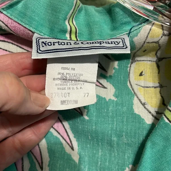 Vintage 80s Hawaiian Tropical Blouse Unisex - Image 3