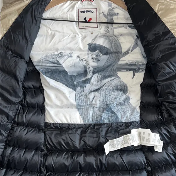 ROSSIGNOL Women's Down Puffer Ski Jacket Sz Small EUC‎ Tan - Image 8