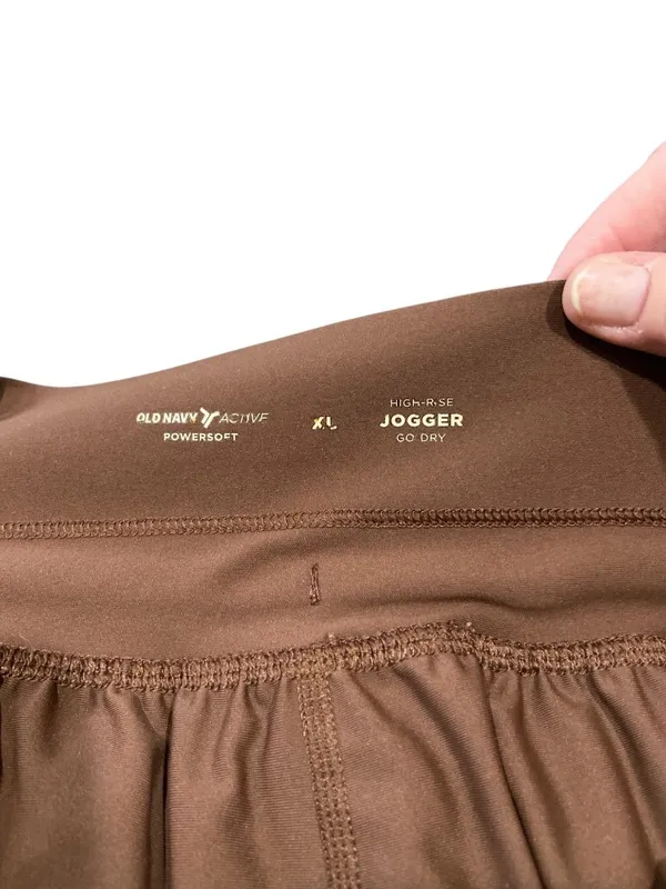 Old Navy Power Soft High Rise Joggers Brown Size XL Workout Athletic Gym Yoga - Image 3
