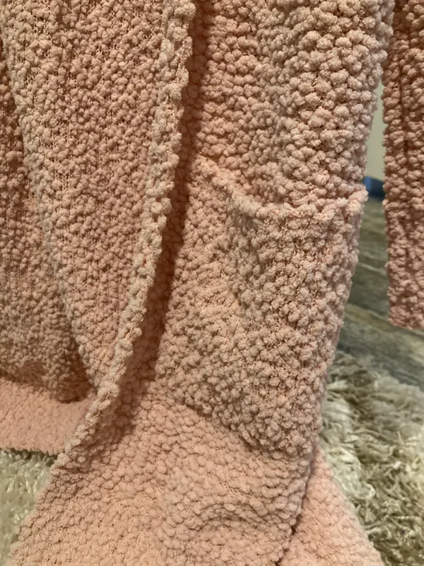 Popcorn Knit Cardigan Pink - Image 2