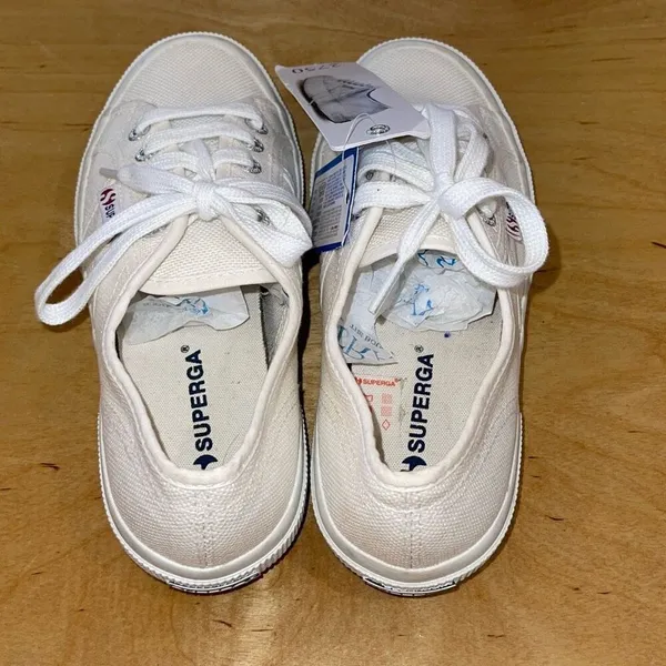Superga Unisex 2750 Cotu Classic Canvas Lace-up‎ Sneakers Ivory Sz M 4.5/W 6 NWT - Image 3