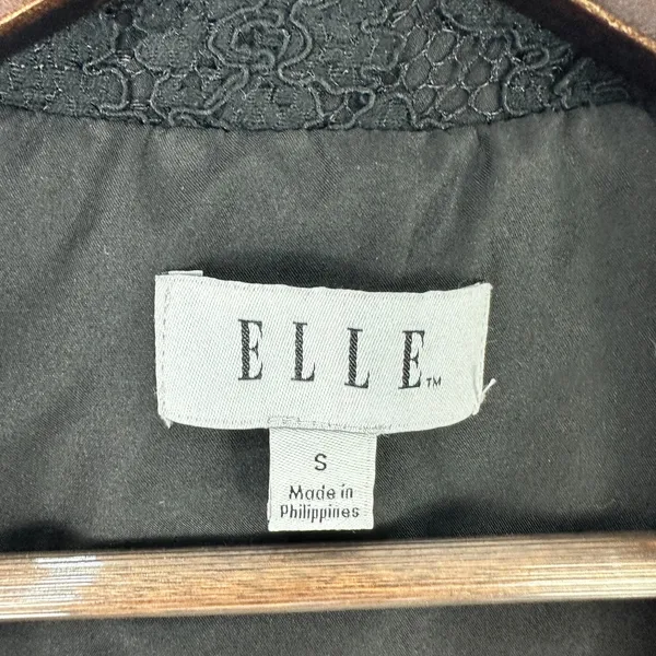 Elle Womens‎ Small Black Lace Longline Vest Open Front Sleeveless Layering Boho - Image 2