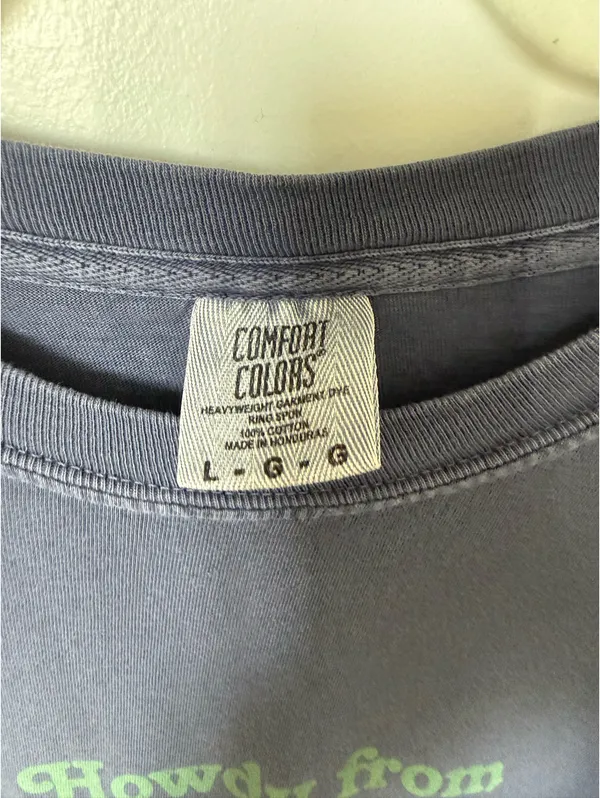 Comfort Colors T-Shirt Large Navy Gruene Tx - Image 2