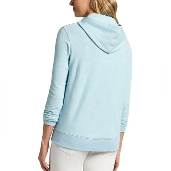 Peter Millar Women’s Lava Wash Hoodie Blue Spruce Space Dye Size XS Heather Hood - Image 3