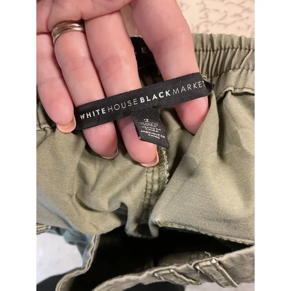 White House Black Market Womens The Jogger Cargo Pants Olive Green Size 2 - Image 5