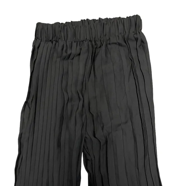 Black Pleated Semi Sheer Pull On Beach Pool Cover Up Pants Small - Image 2