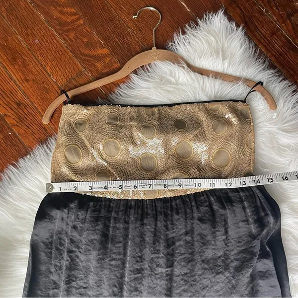 Glam Gold & Black Sequin Strapless Dress NWOT - Image 9