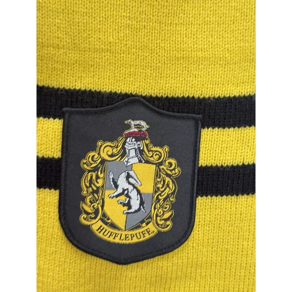 Harry Potter Wizarding World Hufflepuff Knit Scarf Black Yellow Unisex - Image 6