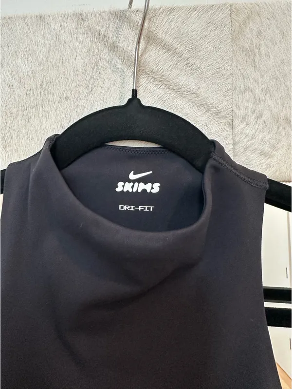 Nike Skims Black Mock Neck Racer Tank Top - Image 2