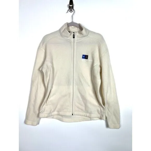Patagonia Synchilla Womens‎ Fleece Jacket Cream National Geographic Logo Size L - Image 6