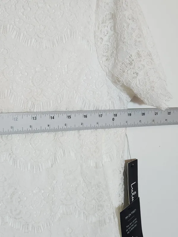 Lulus White Lace Mini Shift Dress NWT Size Large - Image 7