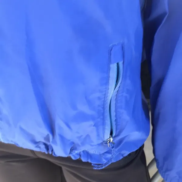 L.L. Bean Blue Full Zip Windbreaker Nylon Hooded Jacket Women's Size Medium - Image 3