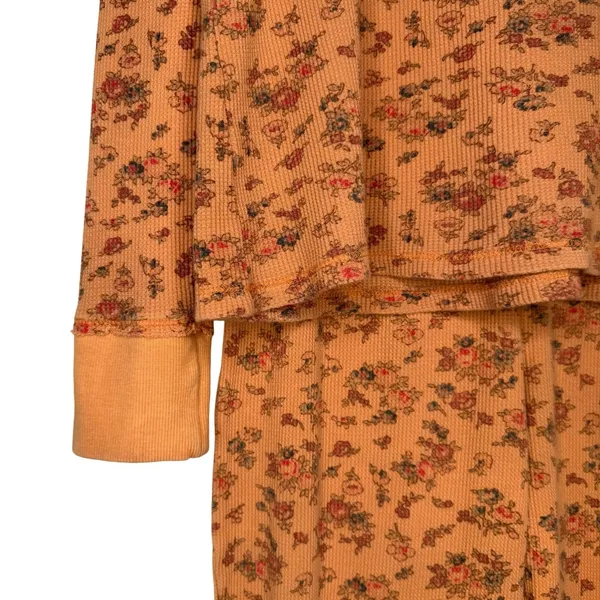 Sundance Women's Thermal Knit Pajamas Set Size Small Floral Long Sleeves - Image 5