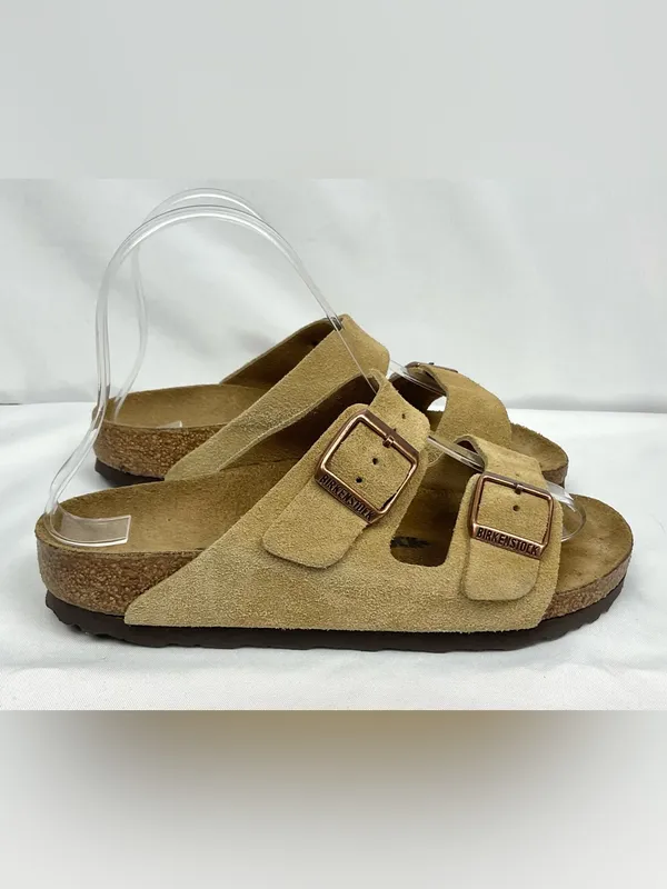 Birkenstock Arizona Taupe Suede Sandals Slides Women’s Size 36 - Image 3