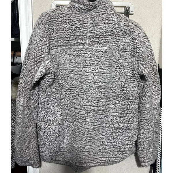 Thread & Supply Lazy Sunday Sherpa Pullover furry oversize 1/4 zip Sweater sz M - Image 5